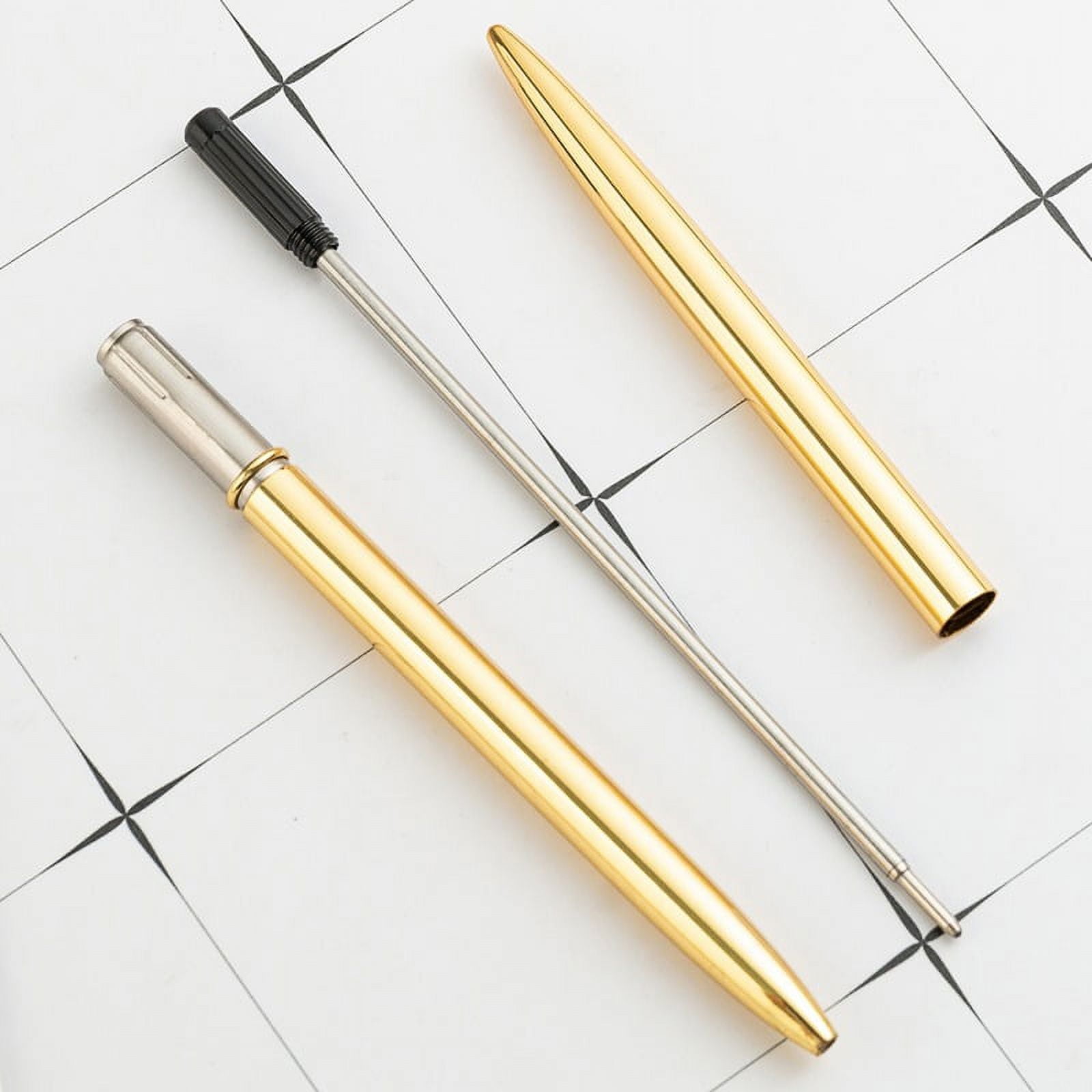 Metal Luxury Gold Silver Ballpoint Pens for Women, Cute School Supplies, Fancy Pens, Office Decor for Women, Size: 6.25 x 0.3 x 0.3, Beige
