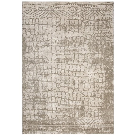 Alora Decor Venice 8'10"x11'10" Abstract Beige/Brown/Ivory Power-Loomed Area Rug