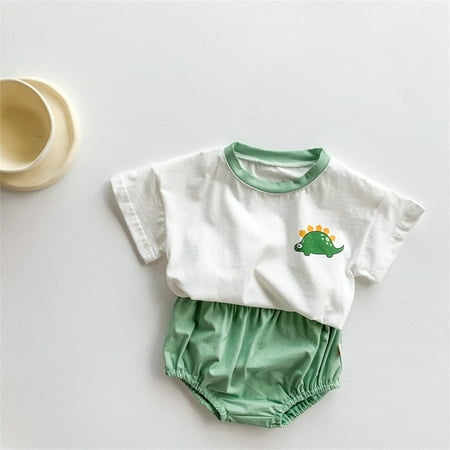 

Hunpta Toddler Infant Newborn Kids Baby Boys Girls Cute Cartoon Animals Short Sleeve T Shirt Blouse Tops Solid Shorts Pants Outfit Set 2PCS Clothes