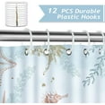 thumbnail image 3 of Coastal Seahorse Shower Curtain Starfish Coral Beach Ocean Decorative Bath Curtain 72 x 72 Inch Polyester Fabric Machine Washable Waterproof Bathroom Curtain with 12 Hooks, 3 of 6