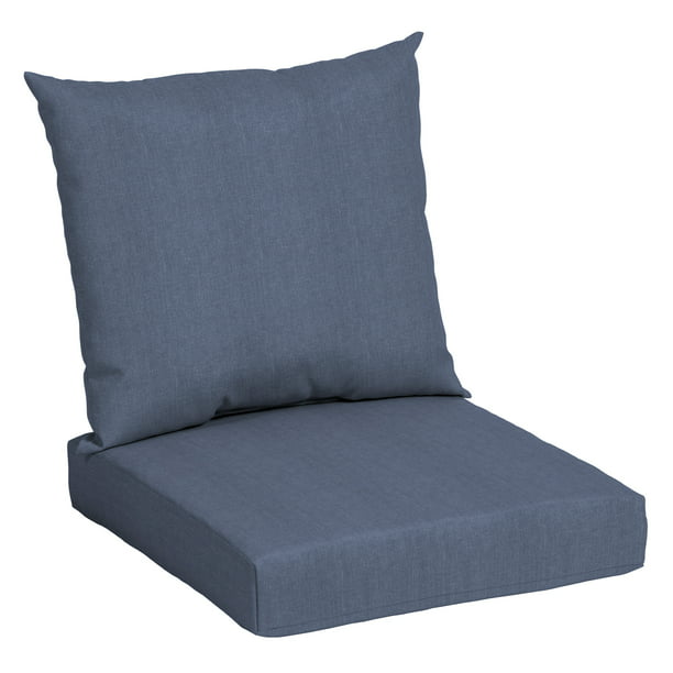 Mainstays Navy Blue 45 X 22 7 In Outdoor 2 Piece Deep Seat Cushion Com - Navy And White Patio Chair Cushions