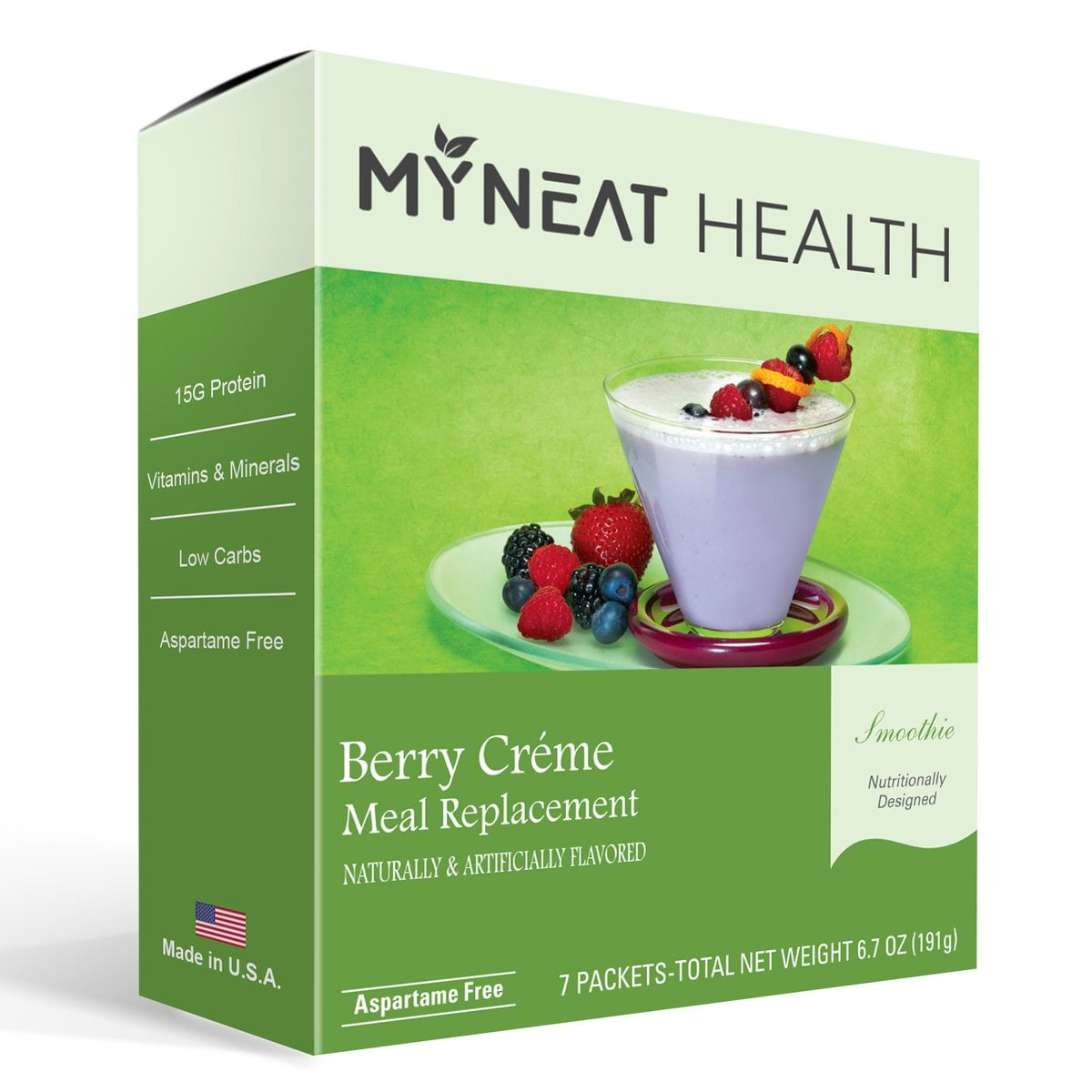 My Neat Health High Protein Meal Replacement Shake - Berry Crème Smoothie (7/box)