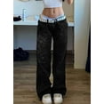thumbnail image 4 of EMMIOL Women's Low Rise Cargo Jeans - Y2K Wide-Leg Baggy Denim Pants with Heart Pattern, 4 of 7