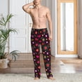 thumbnail image 2 of Picia doodle hearts Pattern Mens Soft Woven Cotton Elastic Waistband Sleep Pajama Pant Lounge Sleep Pant With Pockets And Drawstring-Medium, 2 of 6