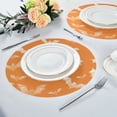 thumbnail image 4 of 15.4" Round Placemat Set of 4 Polyester Fabric Place Mats Non-Slip Dining Kitchen Table Mats for Kitchen Party Decor Orange and White Bats, 4 of 5
