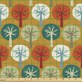 thumbnail image 2 of Autumn Sofa Upholstery Fabric by the Yard, Fall Winter Season Related Retro Creative Colorful Round Tree Motifs, Decorative Fabric for DIY and Home Accents, Dark Yellow and Multicolor by Ambesonne, 2 of 5