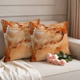 thumbnail image 2 of Marble Burnt Orange Outdoor Waterproof Pillow Covers, Modern Abstract Ink Painting Luxury Decorative Square Throw Pillowcase Sofa Cushion Sham for Patio/Couch/Chair, 24"x24" 2 Pack, 2 of 8