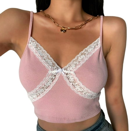 

Women Sexy Camisole Crop Tops Sweet Strawberry Print Spaghetti Straps Sleeveless Tank Cute Clothes