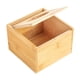 thumbnail image 4 of Caja de pañuelos de bambú con tapa, dispensador de pañuelos faciales, organizador decorativo rectangular S, 4 of 9