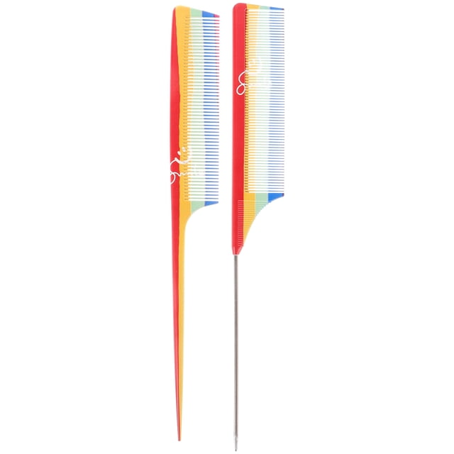KAKOWELY hair blending tool 2pcs Hair Styling Hair Cutting Comb Rat Tail Hair Combs Parting Teasing Fine Tooth Comb Professional Teasing Combs Parting Combs