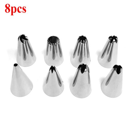

8pcs/set Silicone Decorating Piping Cream Pastry Bag + 6 Stainless Steel Cake Nozzles DIY Cake Decorating Tips Fondant Pastry Tools