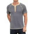 thumbnail image 3 of Playera Casual Moda Henley Waffle Manga Corta Para Hombre, 3 of 7