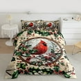 thumbnail image 2 of Feelyou Red Robin Bird Queen Comforter Set, Winter Snow Plant Bedding Sets, Merry Christmas Reversible Bedding Comforter Set, Microfiber Bedroom Decor, 3 Pieces, 2 of 8