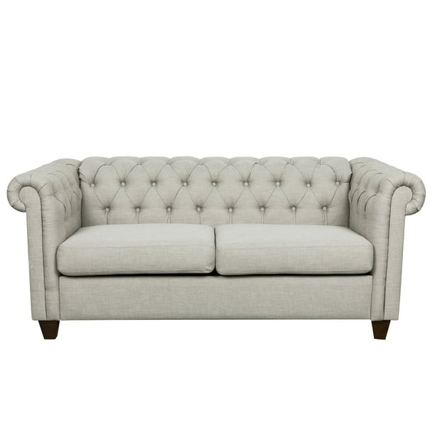 HomeFare Tufted Chesterfield Sofa in Soft Cream