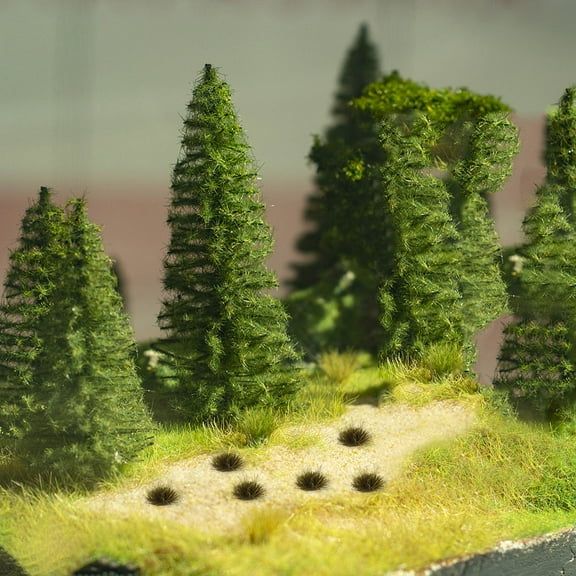 ELAYARD Green Resin Model Grass for Railway Scenery, Detailed Miniature Landscape Decoration, and Realistic