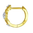 thumbnail image 3 of Wellingsale Ladies 14k Yellow Gold Polished CZ Flower Huggies Hoop Earrings, 3 of 7