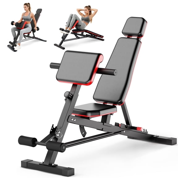 BAOKALER Weight Bench, 1000LBS Max Load, 8 in 1 Dumbbell Bench with Adjustable Seat Angles, Incline, Decline, and Flat Bench Roman Chair for Full Body Home Gym Workout