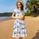 thumbnail image 4 of Balery Trains And Cactuse Vestidos sueltos de manga corta para mujer, vestidos de verano 2025, vestidos casuales de corte A con vuelo., 4 of 6