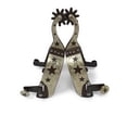 thumbnail image 2 of AJ Tack Youth Antique Brown Stars Cutout Spurs, 2 of 4