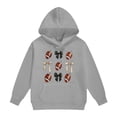 thumbnail image 5 of YDFCWXW Girl's Football Sweatshirt Graphic Hoodies Pullover Football Season Long Sleeve Tops with Pockets (Grey, 9-10 Years), 5 of 5