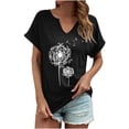 thumbnail image 1 of Birdeem T-Shirt Décontracté pour Femmes à Imprimé, Col en V, Manches Courtes, Coupe Ample, 1 of 8