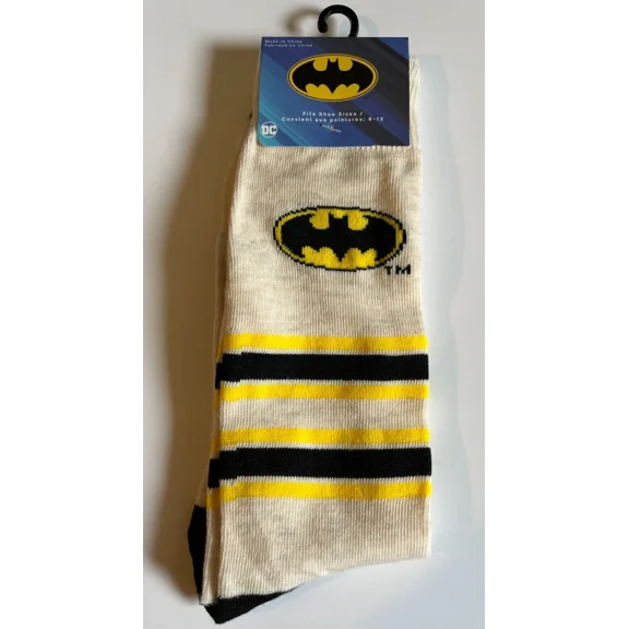 DC Comics Batman Adult Unisex Novelty Crew Socks Size 6-12