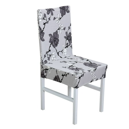 PiccoCasa Elastic Polyester Dining Room Chair Covers Set Of 4 Printed Pattern PiccoCasa Elastic Polyester Dining Room Chair Covers Set Of 4 Printed Pattern