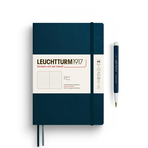 Cuaderno LEUCHTTURM1917, tapa blanda, tamaño mediano, tamaño A5, 145 x 210 mm, punteado