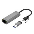 thumbnail image 1 of USB And Type C To 1000M RJ45 Gigabit Ethernet Adapter 1000Mbps Fast Speed Networking Connection Card Widely Used, 1 of 4
