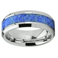 thumbnail image 3 of Metal Masters Mens Tungsten Carbide Wedding Band Ring Blue Green Simulated Opal Inlay 8mm 9, 3 of 7