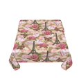 thumbnail image 5 of Wukai Rose Flowers Waterproof Tablecloth for Kitchen Dining, Fits Square Tables for 2-4 Seats -54"x54", 5 of 7