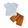 thumbnail image 2 of URMAGIC 0-3T Baby Boys Short Sleeve T-shirt+Shorts Summer Cotton Letter Print Outfits, 2 of 10