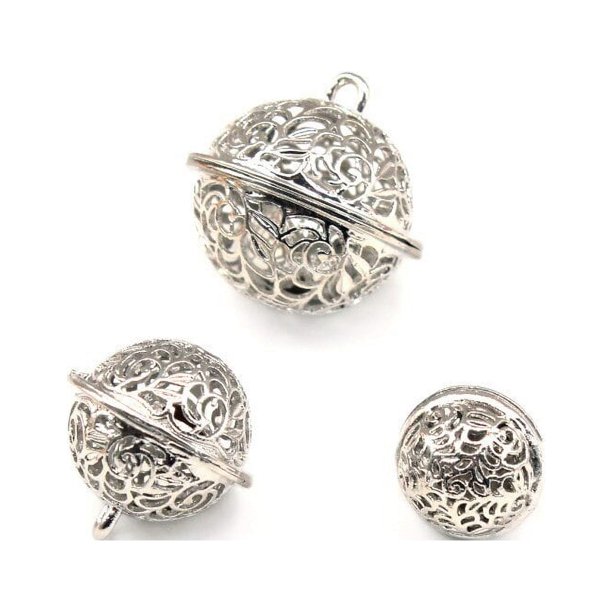 Cascabeles de Metal huecos para decoración de árbol de Navidad, adornos artesanales familiares, pendientes hechos a mano, Material de accesorios, 5 unidades