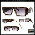 thumbnail image 2 of Womens Mod Flat Top Square Rectangle Beveled Diamond Cut Arm Plastic Sunglasses Tortoise - Smoke, 2 of 7