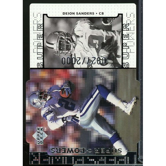 Deion Sanders Card 1998 Upper Deck Super Powers Die Cut Silver #S21