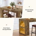 thumbnail image 7 of Finmind 63-inch Kitchen Island with Storage Shelves, Farmhouse Stationary Island Table with Spacious Top, for Kitchen, Living Room, Rustic Brown, 7 of 7