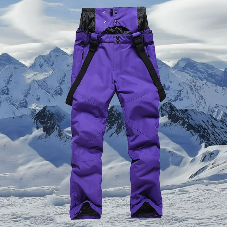 Men Women Windproof Snow-proof Ski Pants Winter Hiking Pants Adjustable  Elastic Waistband Ski Sports Outdoor Pants Ski Wear 
