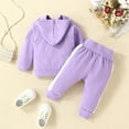 thumbnail image 4 of Coerni Toddler Baby Girls Sweatshirts Sweatsuit Hoodies Tops Drawstring Pants 2Pc Tracksuit Girls Fall Winter Clothes Set, 4 of 5