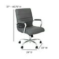 thumbnail image 5 of Flash Furniture Whitney Mid-Back Gray LeatherSoft Executive Swivel Office Chair with Chrome Frame and Arms, 5 of 15