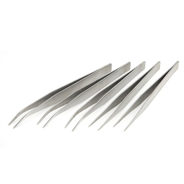 Pinzas de acero inoxidable de 5 piezas rectas y rectas Pinzas curvas Herramientas de reparación manual