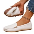 thumbnail image 4 of Miluxas Women's Business Loafers Work Casual Flats Shoes Lightweight Penny PU Leather Slip On Walking Shoes White 9.5(43), 4 of 9