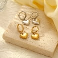 thumbnail image 2 of Sunyuer 18K Gold Plated Heart Drop Dangle Huggie Earrings for Women | 925 Sterling Silver Post Love Heart Earrings | Lightweight Jewelry Gift, 2 of 5