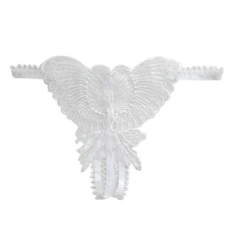 

Wozhidaoke thongs for women pack Butterfly Lace Micro Women Open Thongs G Strings Transparent Underwear WH seamless thongs for women