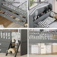 thumbnail image 4 of Bellemave Twin Bed with 4 Storage Drawers and Fence Rails, Wood Platform Beds with Bookshelf Headboard, Twin Size Beds Frame with Ladder, No Box Spring Needed (Gray）, 4 of 8