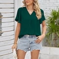 thumbnail image 2 of Birdeem T-Shirt d'Été Décontracté Aguichant Mode pour Femmes Tunique Découpée Manches à Volants Haut Blouse, 2 of 8