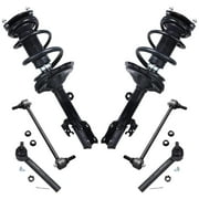 Detroit Axle - Front 6pc Struts Kit for Toyota Highlander Lexus RX330 RX350 RX400h, 2 Struts w/Coil Spring 2 Stabilizer Sway Bar Links 2 Outer Tie Rod Ends Replacement Suspension