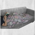 thumbnail image 6 of Pink and Grey Soft Flannel Fleece Throw Blanket, Blossom Bouquet Botanical Foliage Shabby Form Essence Chrysanthemum, Cozy Plush for Indoor and Outdoor Use, 50" x 70", Blush Lilac Grey, by Ambesonne, 6 of 6