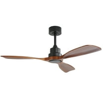 Ceiling Fan 52 inch Brown and Black Modern Rustic 3-Blade Dimmable LED Downrod Ceiling Fan with Remote Control