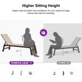 thumbnail image 5 of PURPLE LEAF Patio Chaise Lounge Set of 2, Aluminum Reclining Loungers with Side Table, Adjustable Backrest & Wheels – Waterproof, Easy to Assemble for Deck, Pool, Lawn, or Garden，Marble White, 5 of 7