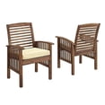 thumbnail image 1 of Pemberly Row Chaises de Patio en Acacia avec Coussins Brun Foncé Ensemble de 2, 1 of 2